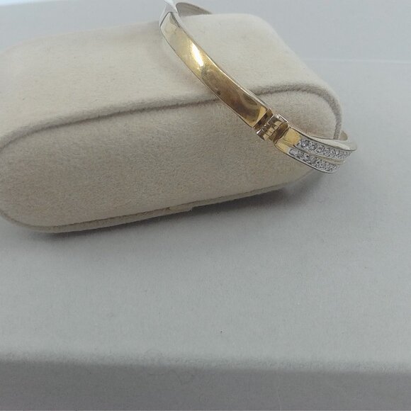 Vintage Swarovski Gold-Tone Crystal Bangle Bracelet - Picture 3 of 6